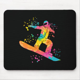 Snowboarder Colorful Snowboard Snowboarding 44 Mouse Pad