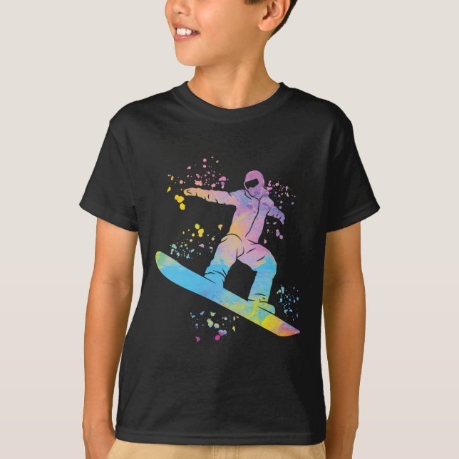 Snowboarder Colorful Snowboard Snowboarding 4  T-Shirt (Front)