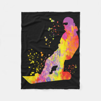 Snowboarder Colorful Snowboard Snowboarding 6 Fleece Blanket