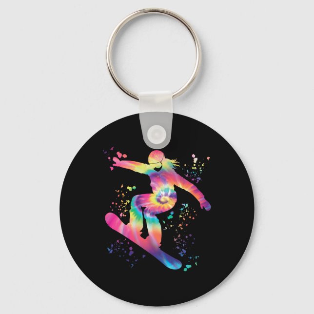 Snowboarder Colorful Snowboard Snowboarding  Keychain (Front)