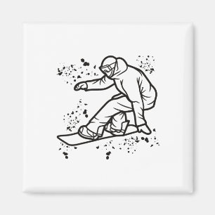 Snowboarder Colorful Snowboard Snowboarding &#; Magnet
