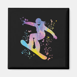 Snowboarder Colorful Snowboard Snowboarding &#; Magnet