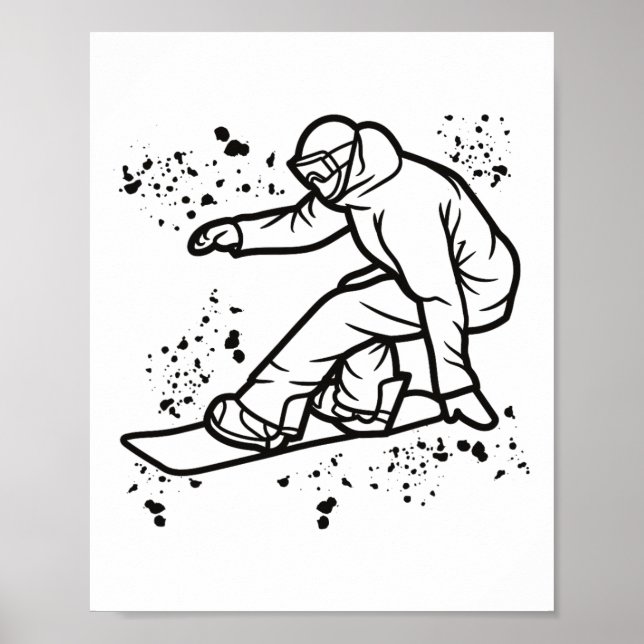 Snowboarder Colorful Snowboard Snowboarding &#   Poster (Front)