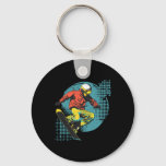 Snowboarder Comic Look Alpine Snowboarding  Keychain