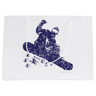 Snowboarder ctching High Snow Drifts Large Gift Bag