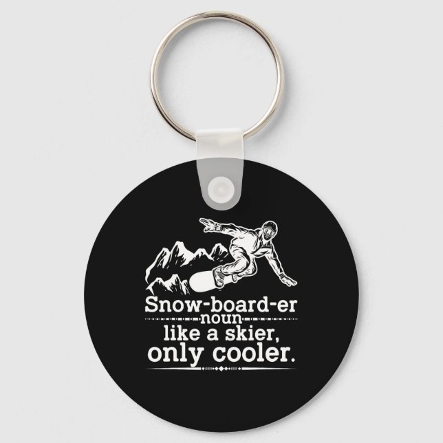 Snowboarder Definition Funny Snowboarding Winter S Keychain (Front)