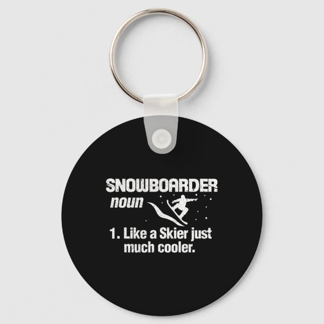 Snowboarder Definition Meaning Snowboarding Snowbo Keychain (Front)