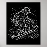 Snowboarder Drawing Snowboarding Lessons  Poster