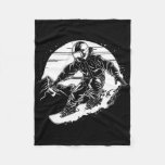 Snowboarder Drawing Snowboarding Slope 2  Fleece Blanket