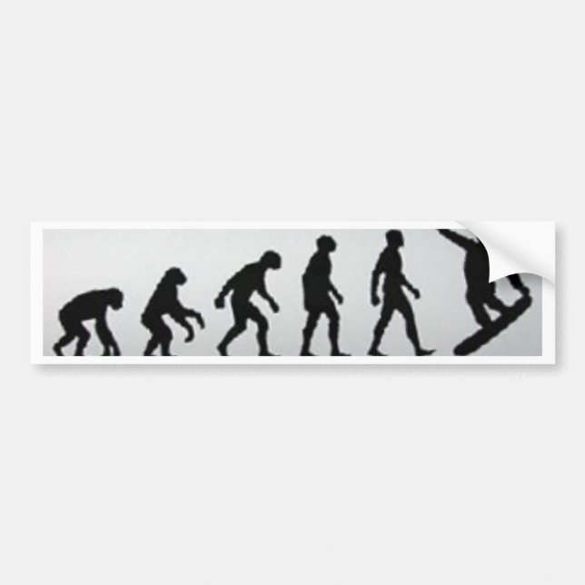 snowboarder evolution bumper sticker (Front)