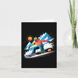 Snowboarder Explore The Slopes Snowboarding Lover Card