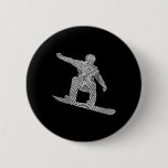 Snowboarder Fingerprint Men&#39;s Snowboard  Button