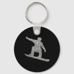 Snowboarder Fingerprint Men&#39;s Snowboard  Keychain