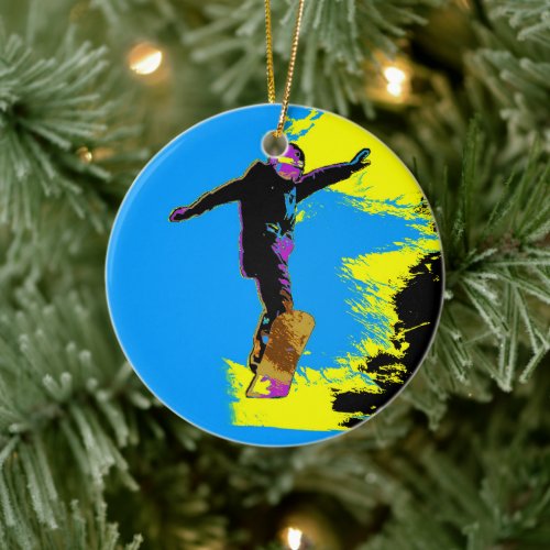 Snowboarder Flight - Snowboarder Ceramic Ornament