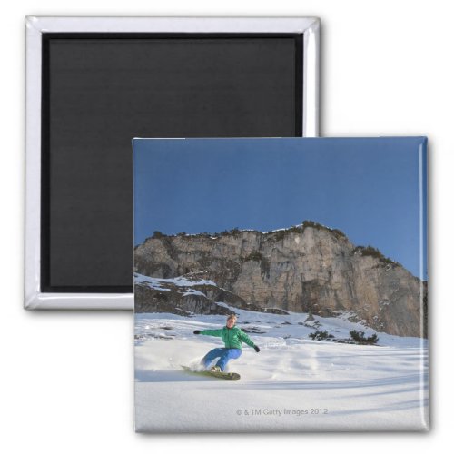 Snowboarder free riding magnet