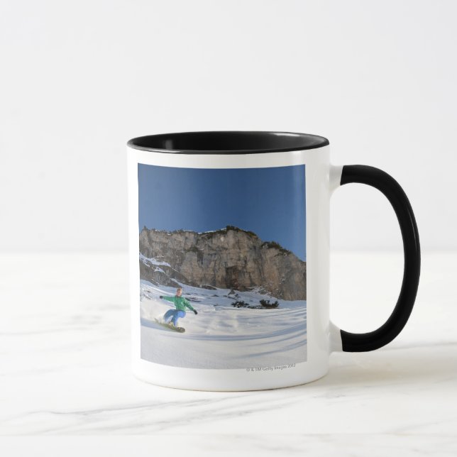 Snowboarder free riding mug (Right)
