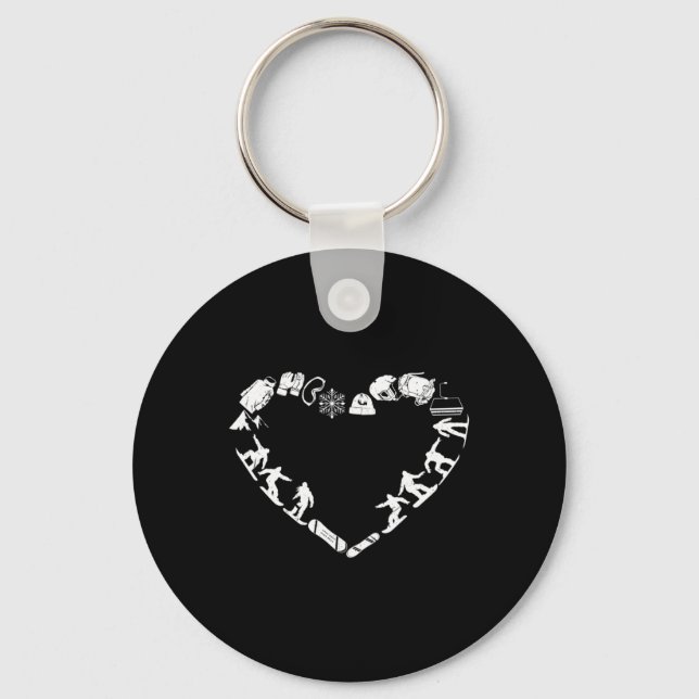 Snowboarder Freeriding Design. Ski Snowboard Snowb Keychain (Front)