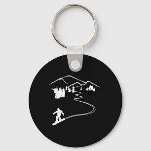 Snowboarder Freeriding Design Snowboard Apres Ski Keychain