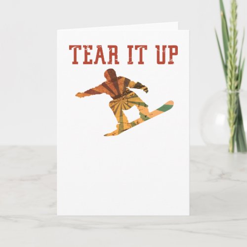 Snowboarder Gnarly tear It Up Snowboarding Addict Card
