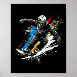 Snowboarder Graffiti Alpine Snowboarding  Poster
