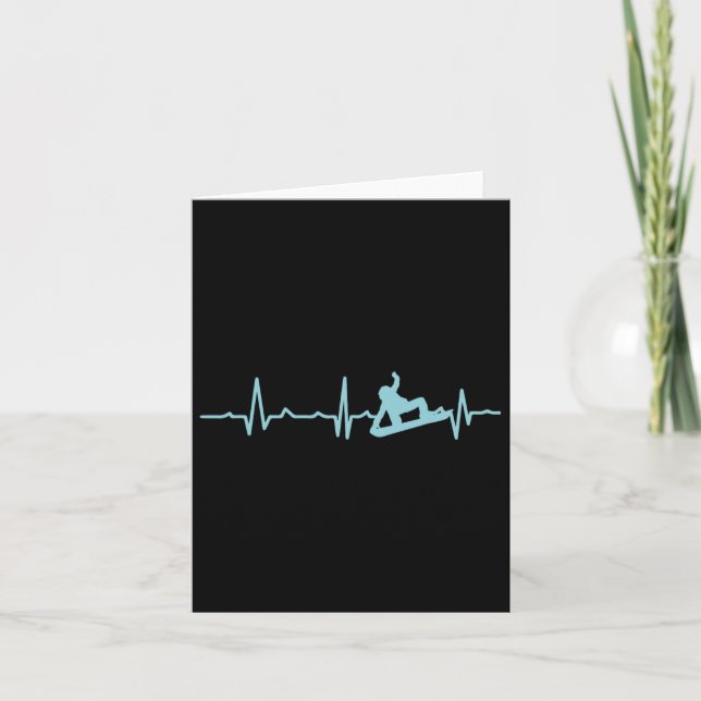 Snowboarder Heartbeat Snowboarding Skiing  Card (Front)