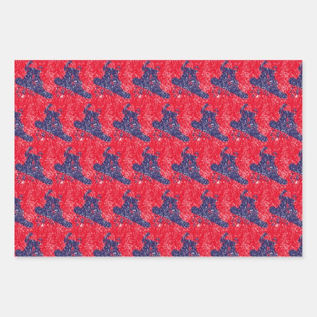 Snowboarder High on a Slope Wrapping Paper Sheets (Front)