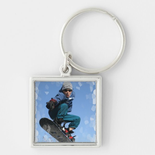 Snowboarder in the Snow Keychain (Front)