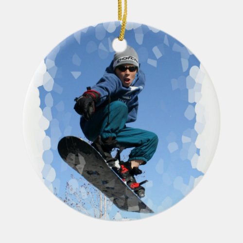 Snowboarder in the Snow Ornament