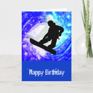 Snowboarder in Whiteout Card