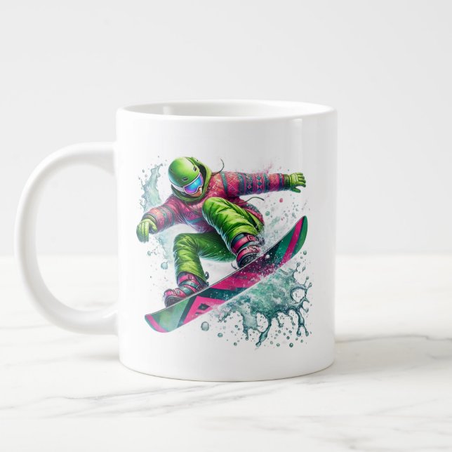 Snowboarder Jumbo  Giant Coffee Mug (Left)