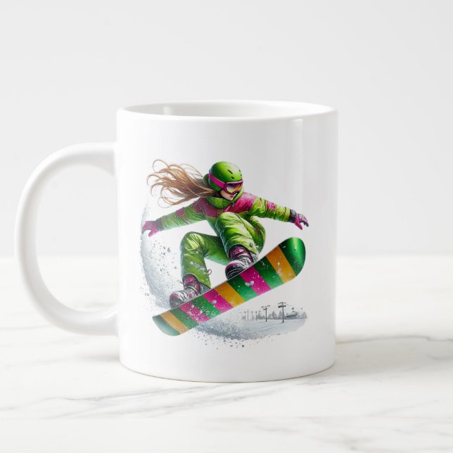 Snowboarder Jumbo  Giant Coffee Mug (Left)