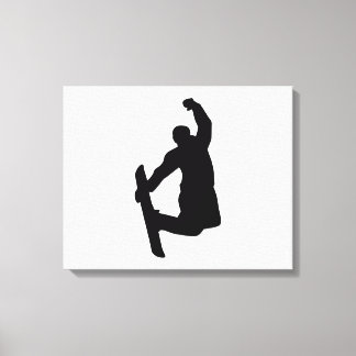 Snowboarder jump canvas print