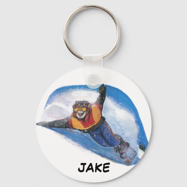 Snowboarder Keychain - Personalized (Front)