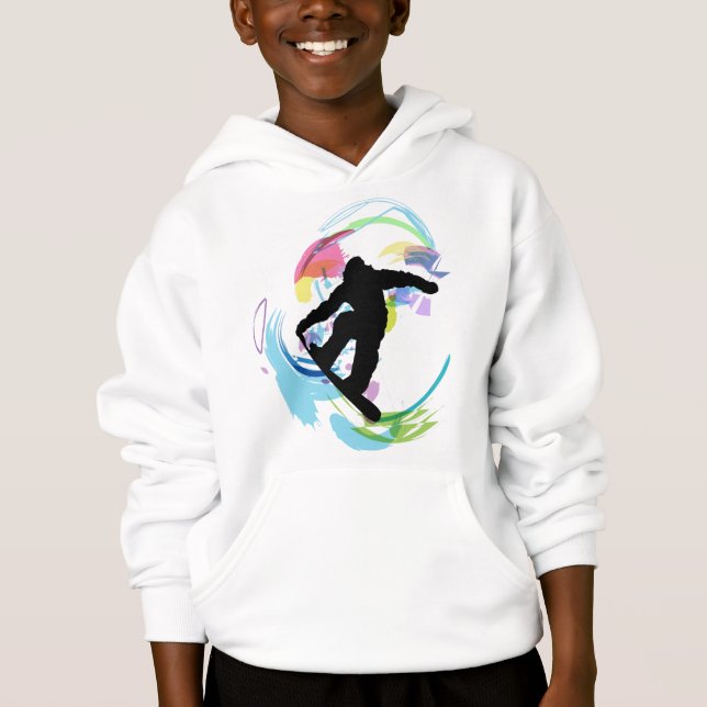 Snowboarder Kids Hoodie (Front)