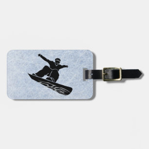 snowboarder luggage tag
