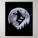 Snowboarder Moon Snowboarding Freestyle Pro Snowbo Poster