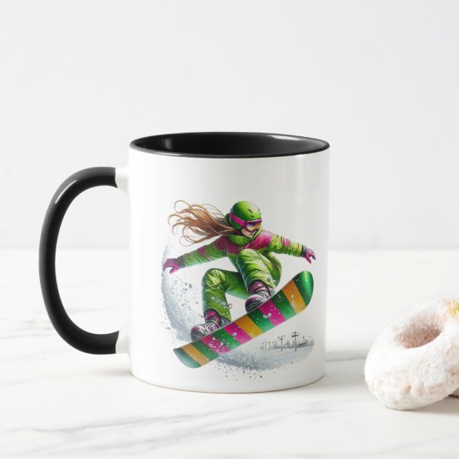 Snowboarder  mug (With Donut)