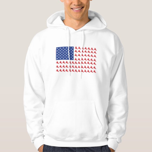 Snowboarder-Patriotic-Flag Hoodie (Front)