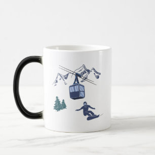 Snowboarder Power to The People Ski Resort Color Morph Mug