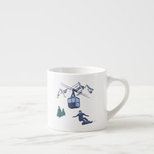 Snowboarder Power to The People Ski Resort Espresso Cup