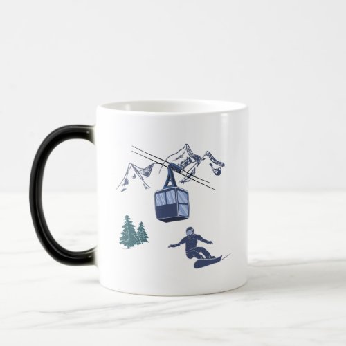 Snowboarder Power to The People Ski Resort Magic Mug