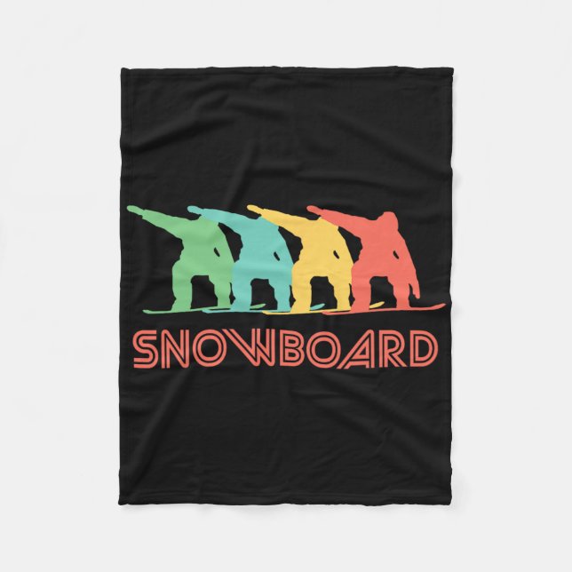 Snowboarder Retro Pop Art Snowboarding Graphic  Fleece Blanket (Front)