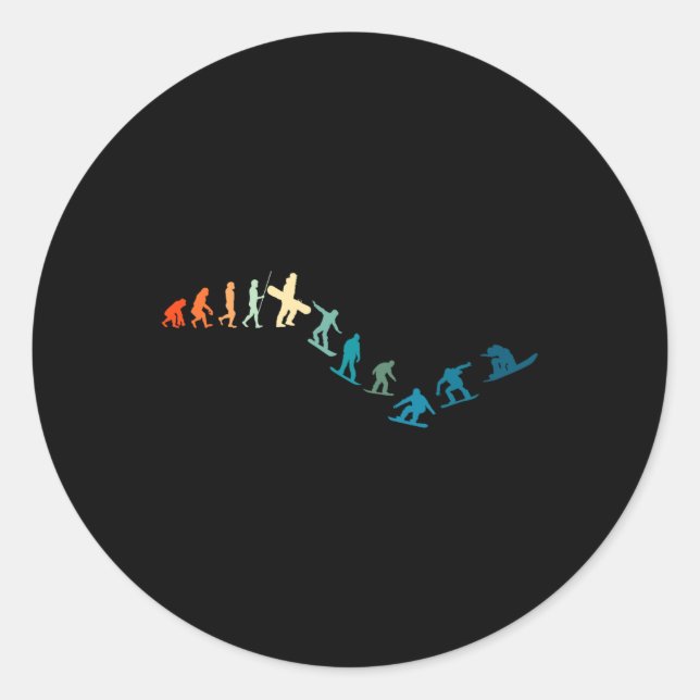 Snowboarder Retro Snowboarding Snowboard Extreme S Classic Round Sticker (Front)