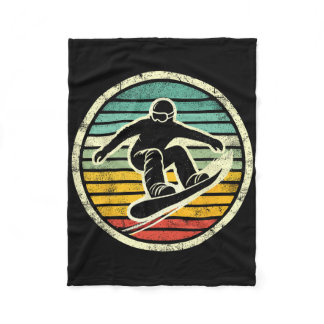 Snowboarder Retro Snowboarding Snowboard Extreme S Fleece Blanket