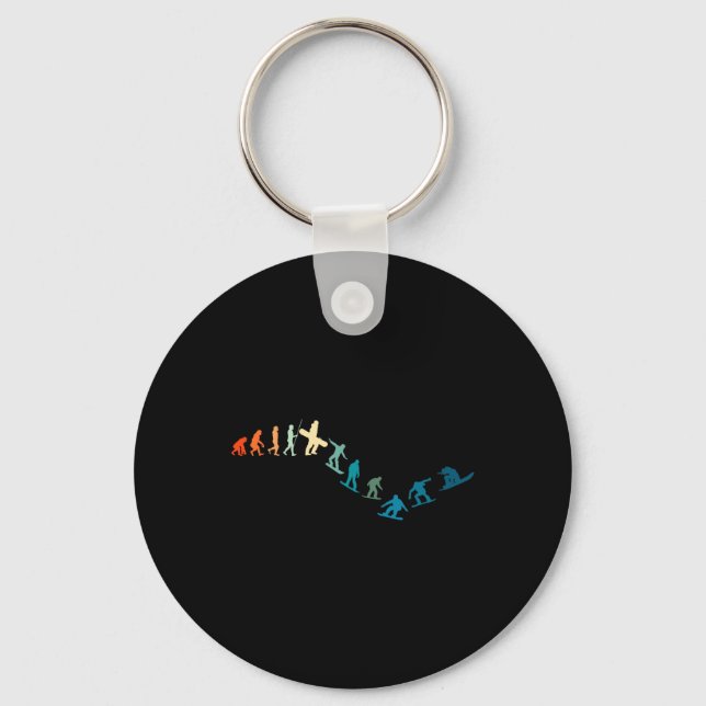 Snowboarder Retro Snowboarding Snowboard Extreme S Keychain (Front)