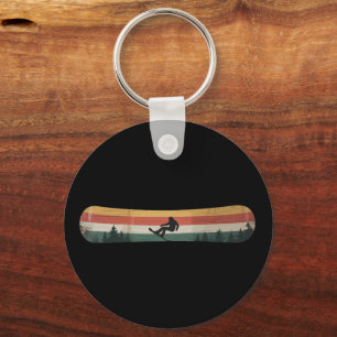 Snowboarder Retro Winter Sports Gift Keychain