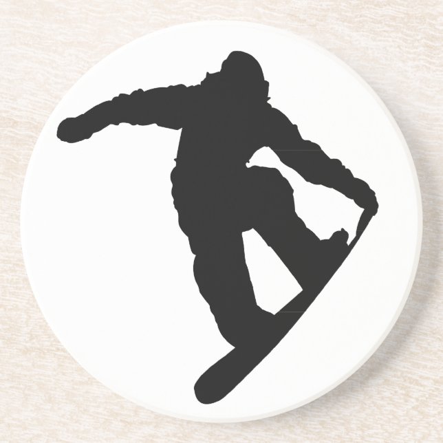 Snowboarder Sandstone Coaster (Front)