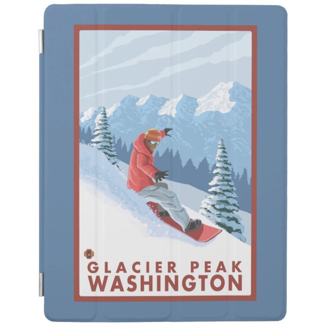 Snowboarder Scene - Glacier Peak, Washington iPad Smart Cover (Front)