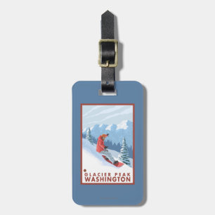 Snowboarder Scene - Glacier Peak, Washington Luggage Tag