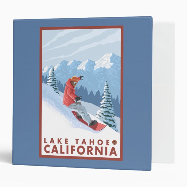 Snowboarder Scene - Lake Tahoe, California Binder (Front/Inside)